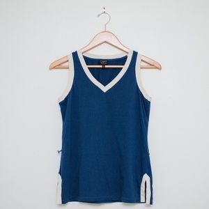 Talbots blue and white tank
